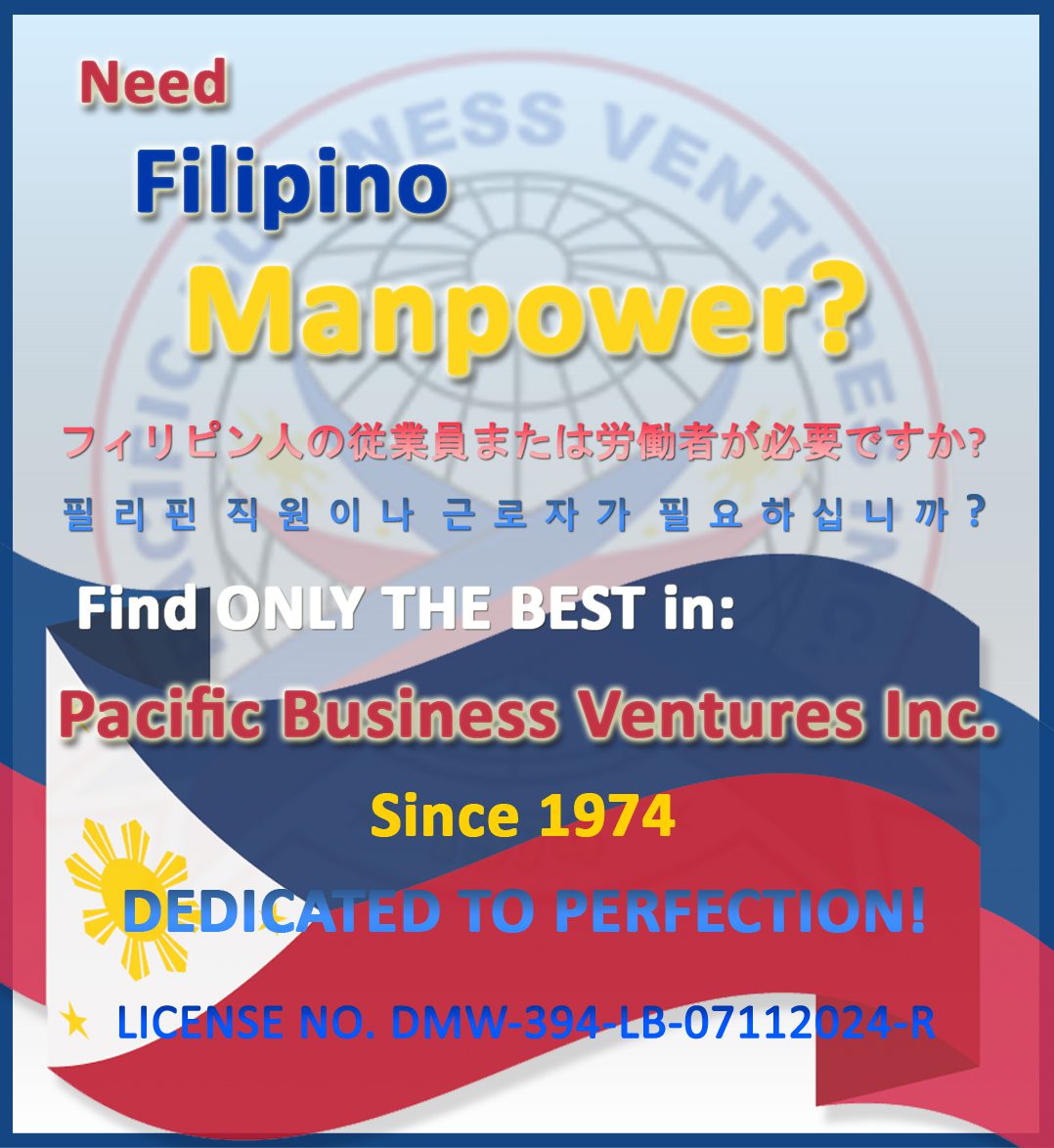 Recruitment and Deployment of all types of SKILLED, PROFESSIONAL or MEDICAL Filipino workers without any deposit or advance payment